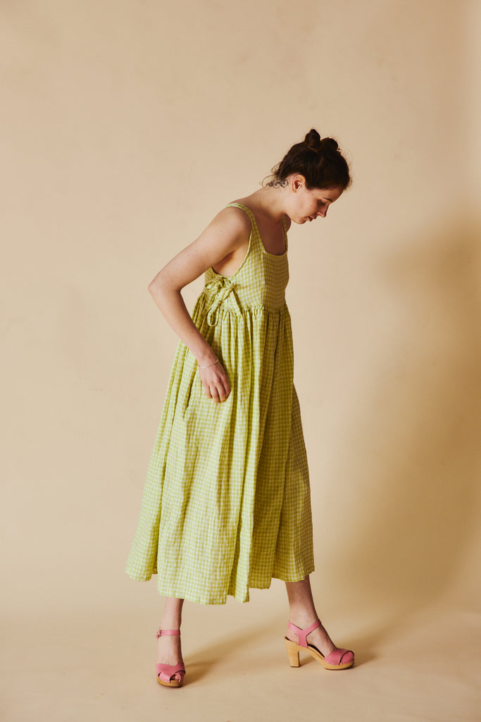 Lime Gingham Linen