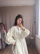 White linen dress made to order slow fashion UK